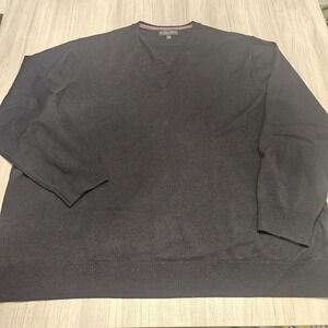 Brooks Brothers V Neck Sweater Mens 4XL 100% Merino Wool Navy